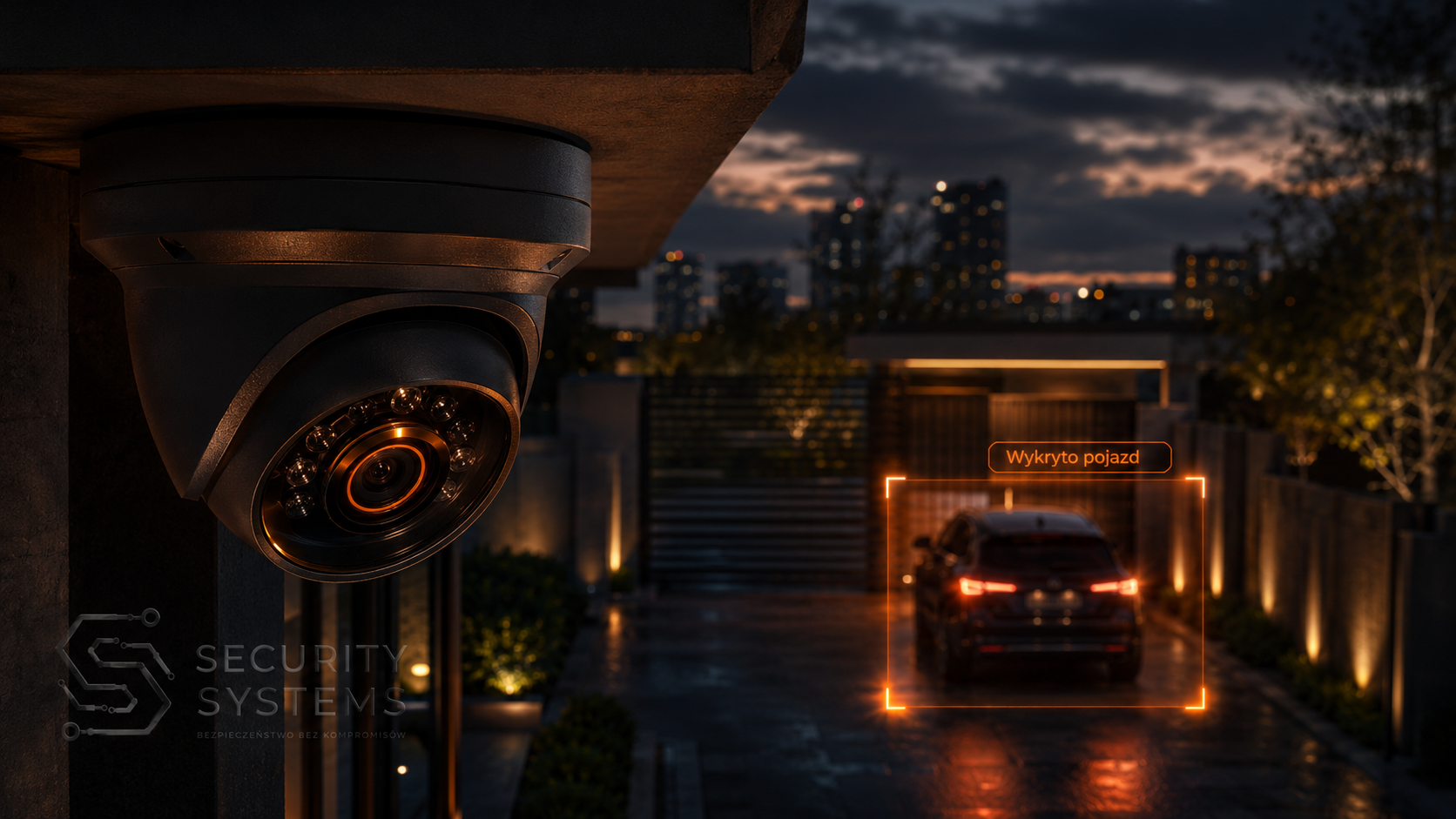 Kamera Hikvision AcuSense z detekcją AI pojazdu — certyfikowany montaż Security Systems Group Bydgoszcz HCSA